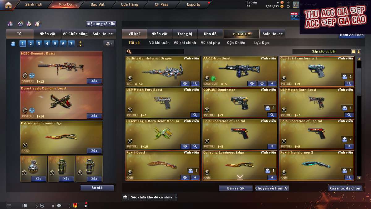 shop acc cf uy tin gia re